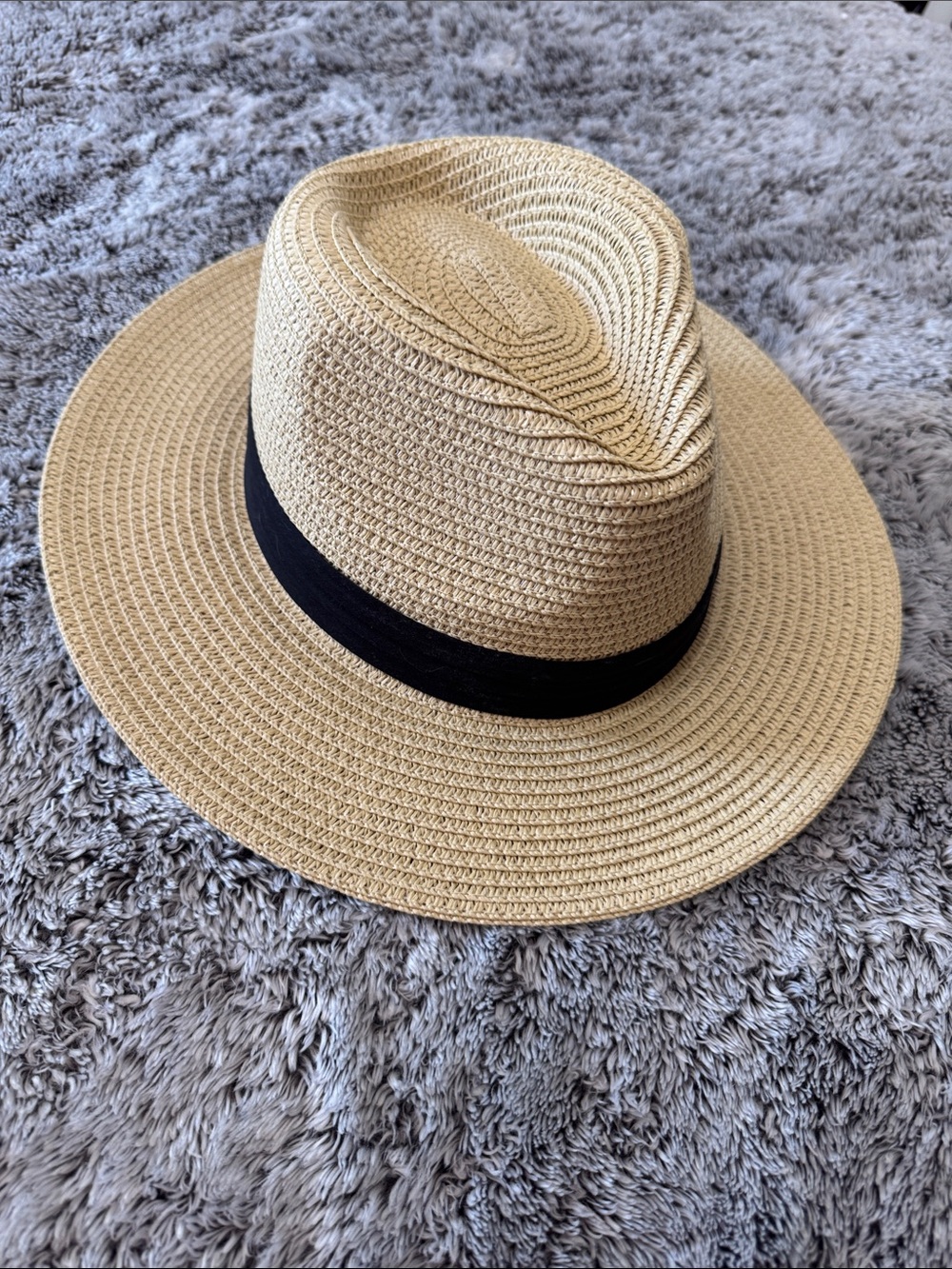 Anycosy Panama Straw Fedora Hat Lightweight Summer Sun Beach Festival‎ Natural